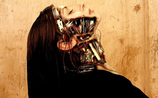crying tears Sci Fi cyborg HD Desktop Wallpaper | Background Image