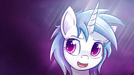 A vibrant HD wallpaper featuring Vinyl Scratch, also known as DJ Pon-3, from the TV show My Little Pony: Friendship Is Magic, showcasing her playful and energetic persona.