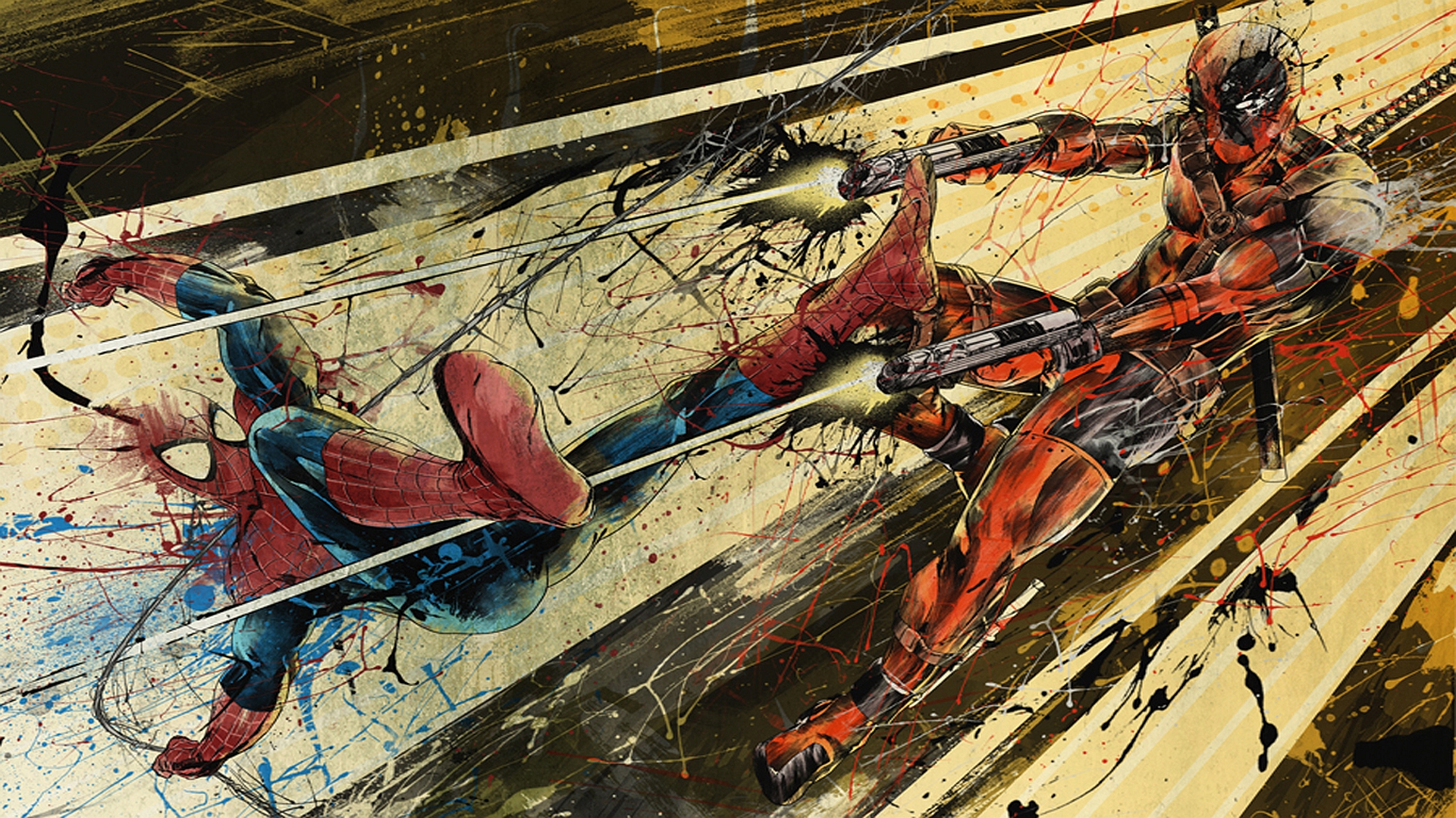 2 Spiderman  vs Deadpool  HD  Wallpapers  Backgrounds  