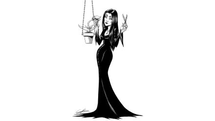 Morticia Addams dark woman HD Desktop Wallpaper | Background Image