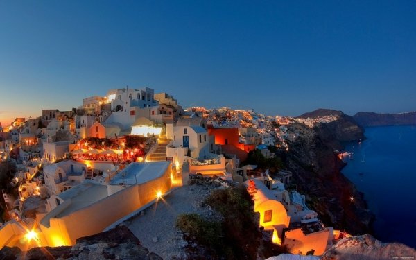 Man Made Santorini Towns Greece HD Wallpaper | Background Image
