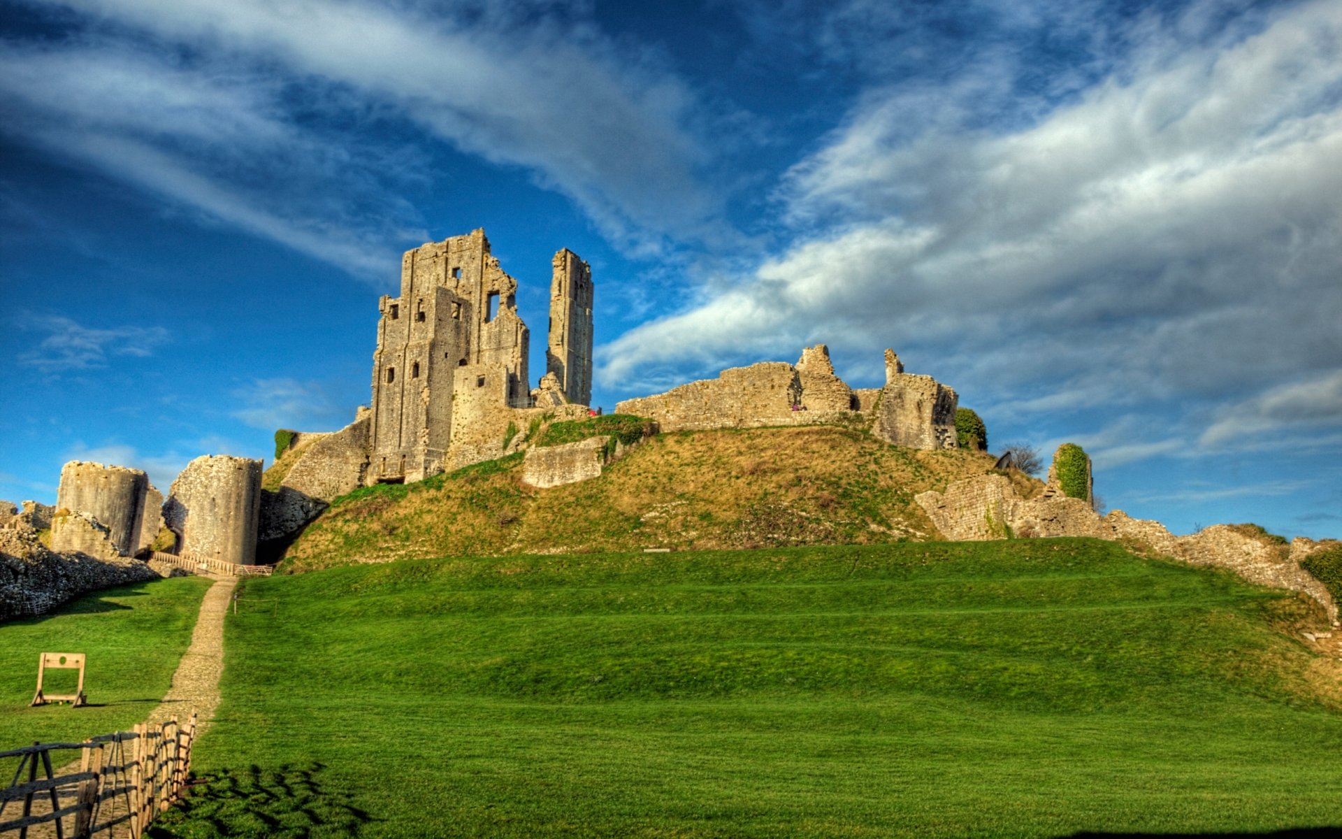 Download Man Made Corfe Castle HD Wallpaper