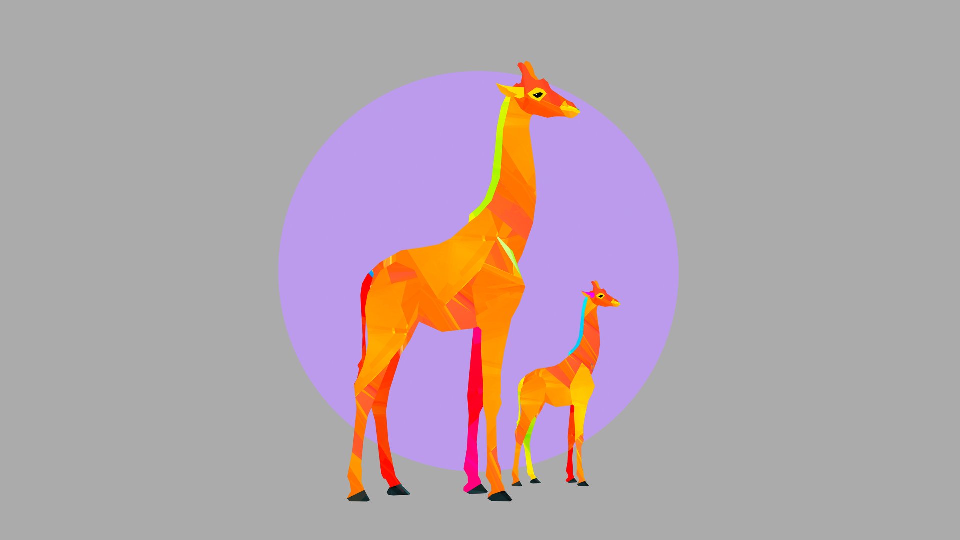 Download Giraffe Abstract Facets HD Wallpaper by Justin Maller