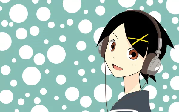 headphones Kafuka Fuura Anime Sayonara Zetsubou-Sensei HD Desktop Wallpaper | Background Image