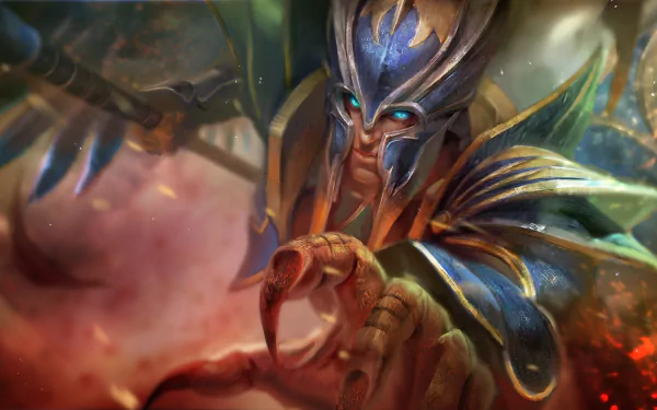 HD desktop wallpaper featuring Skywrath Mage from DotA 2, portrayed in a dynamic pose with vibrant, detailed colors accentuating the mystical ambiance of the game.