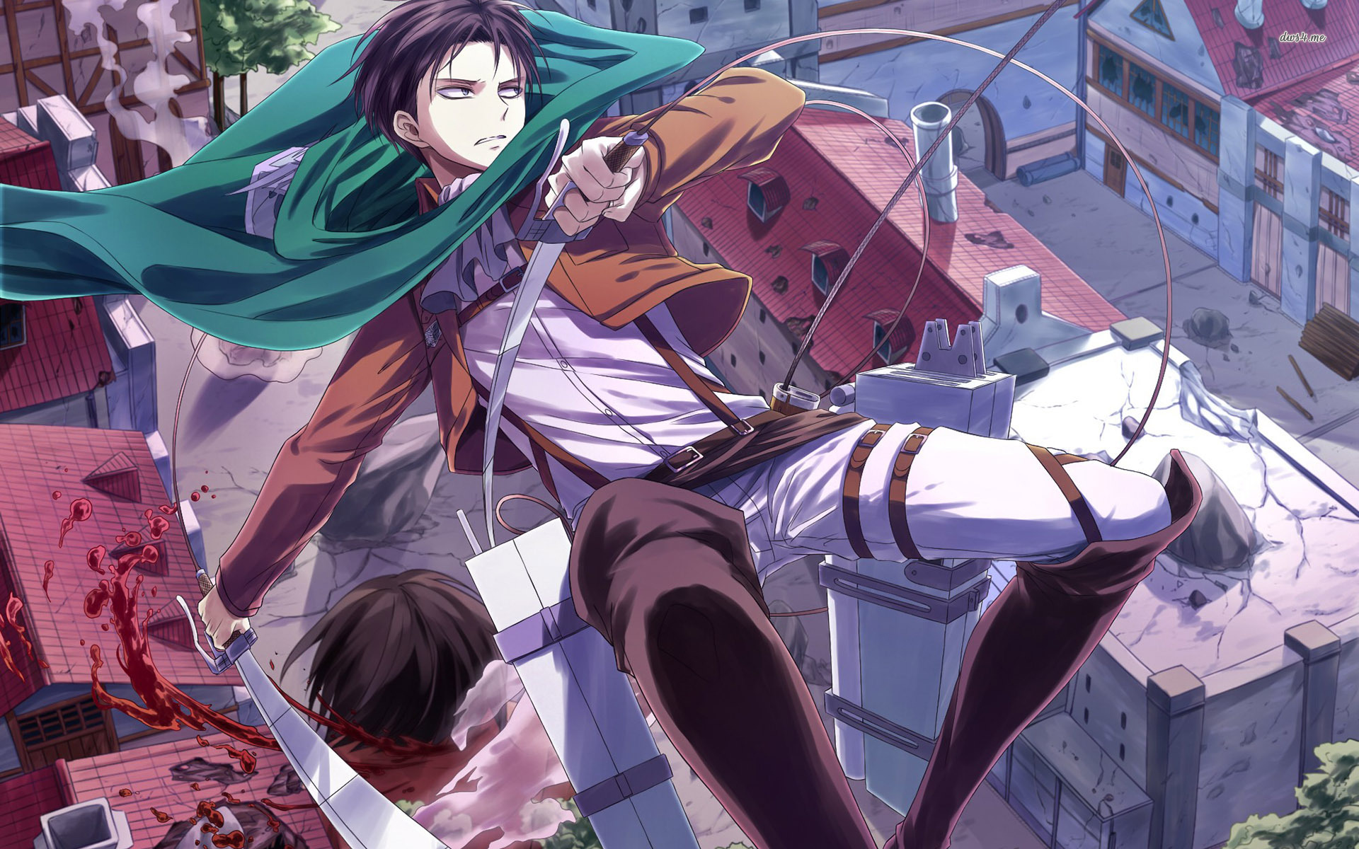 attack on titan levi cleaning wallpaper