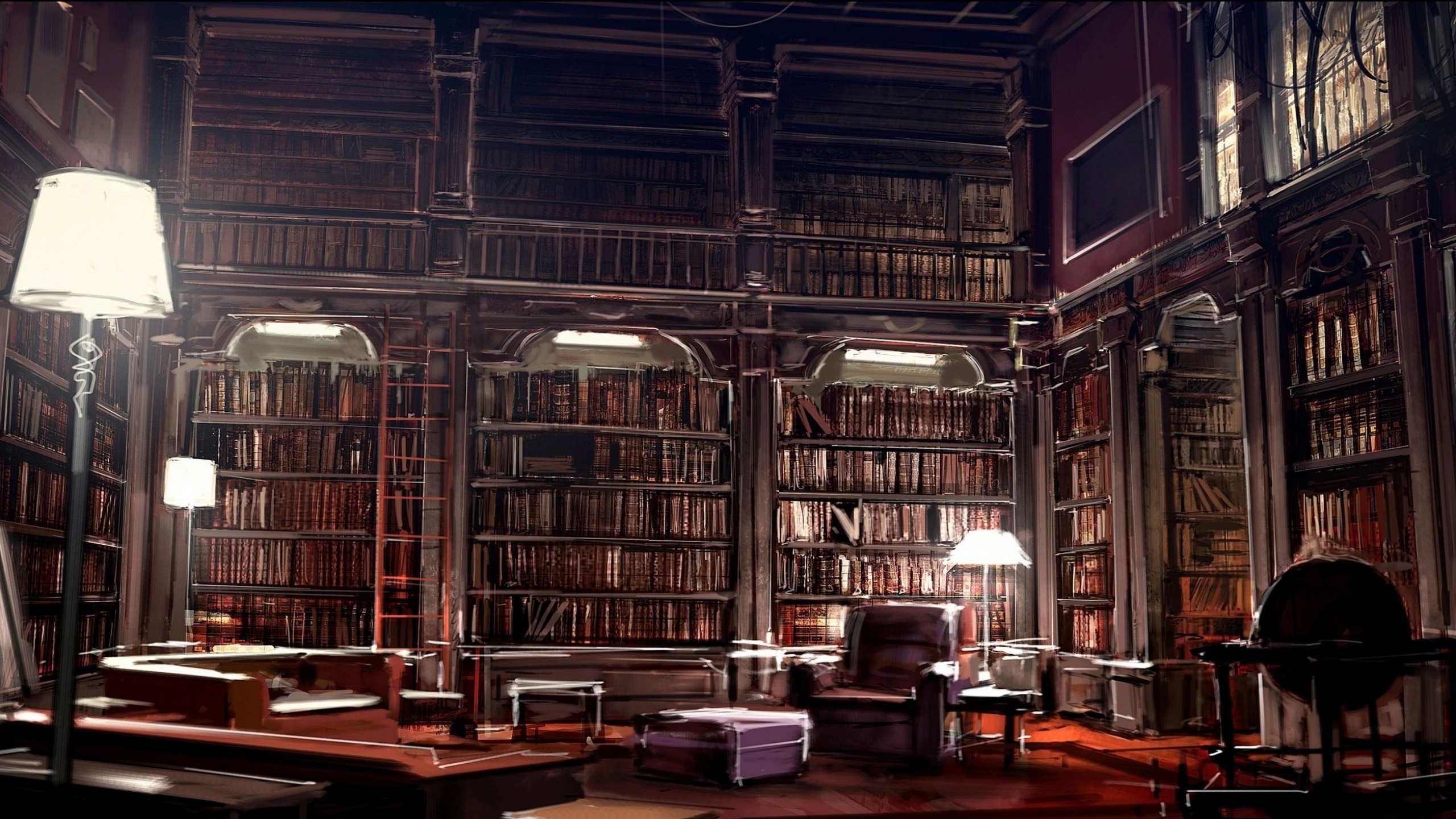 library background wallpaper