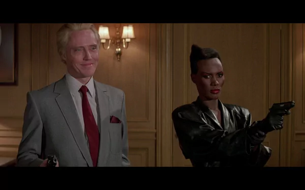Christopher Walken Max Zorin May Day (James Bond) Grace Jones movie A View to a Kill HD Desktop Wallpaper | Background Image