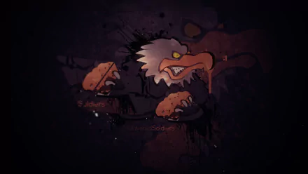 An HD desktop wallpaper featuring a fierce cartoon eagle, vibrant splashes of color, and an edgy vibe, inspired by esports and Counter-Strike: Global Offensive.