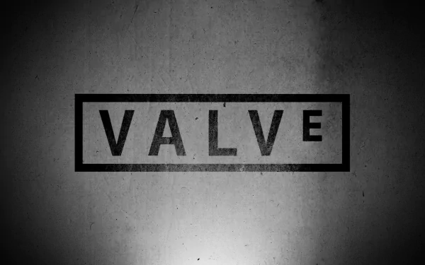 A sleek HD wallpaper featuring the bold “VALVE” logo against a textured background, representing technology and Steam (Software). Ideal for a modern PC desktop aesthetic.