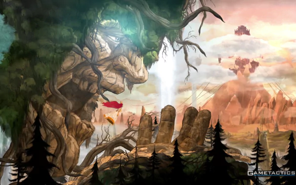 HD desktop wallpaper featuring an artistic scene from Child of Light with a mystical landscape and vibrant colors.