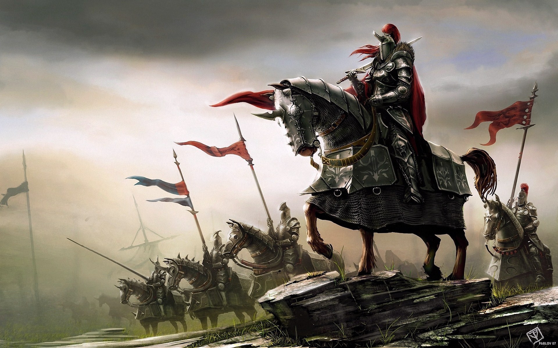 Download Battle Horse Army Fantasy Knight HD Wallpaper by Pablo Vicentin