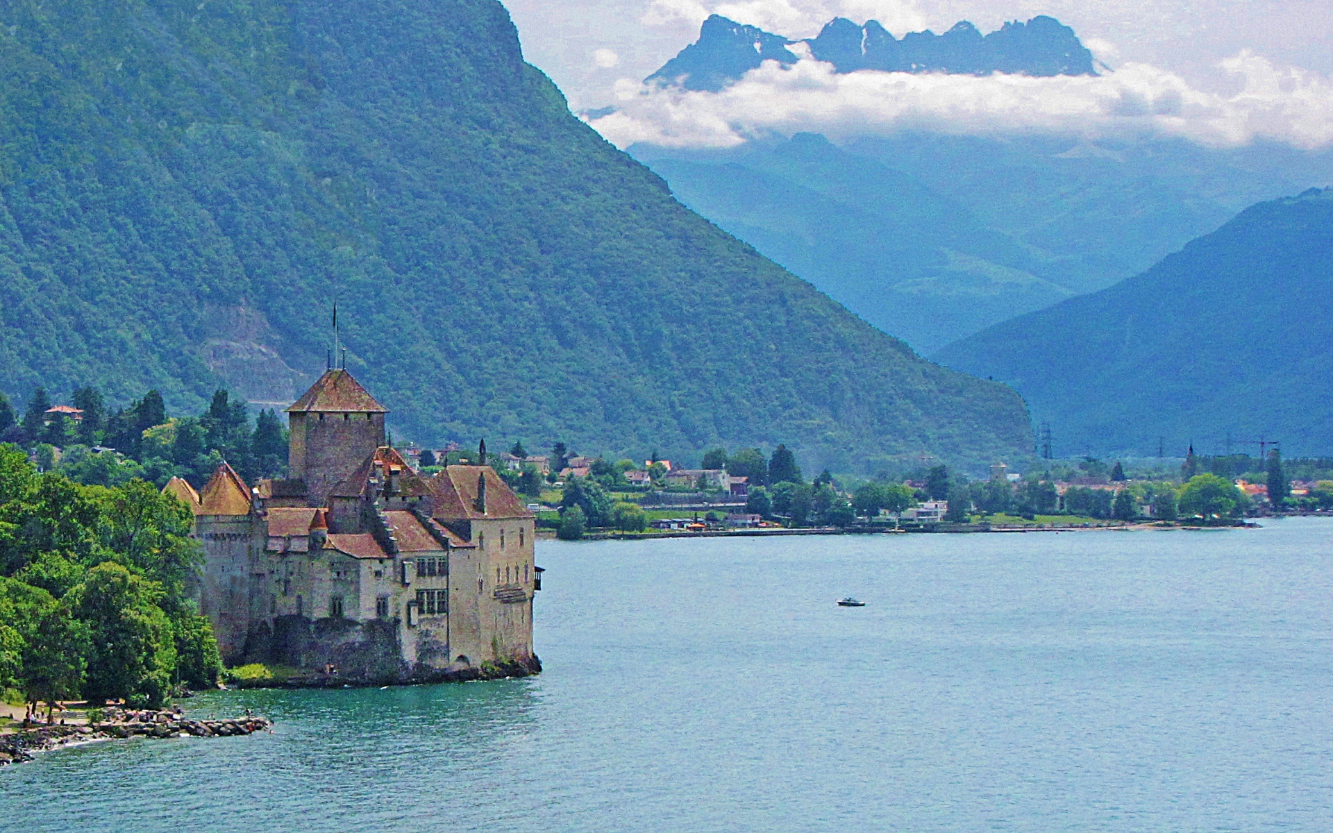 Hecho por el hombre Castillo de Chillon Fondo de pantalla HD | Fondo de Escritorio
