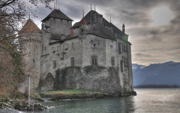 Switzerland Veytaux man made chateau de chillon HD Desktop Wallpaper | Background Image