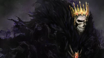 HD desktop wallpaper featuring Baraggan Louisenbairn from the anime Bleach, depicted with a dark, shadowy aura and a golden crown.