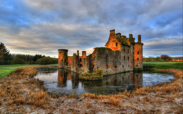 man made Caerlaverock Castle HD Desktop Wallpaper | Background Image