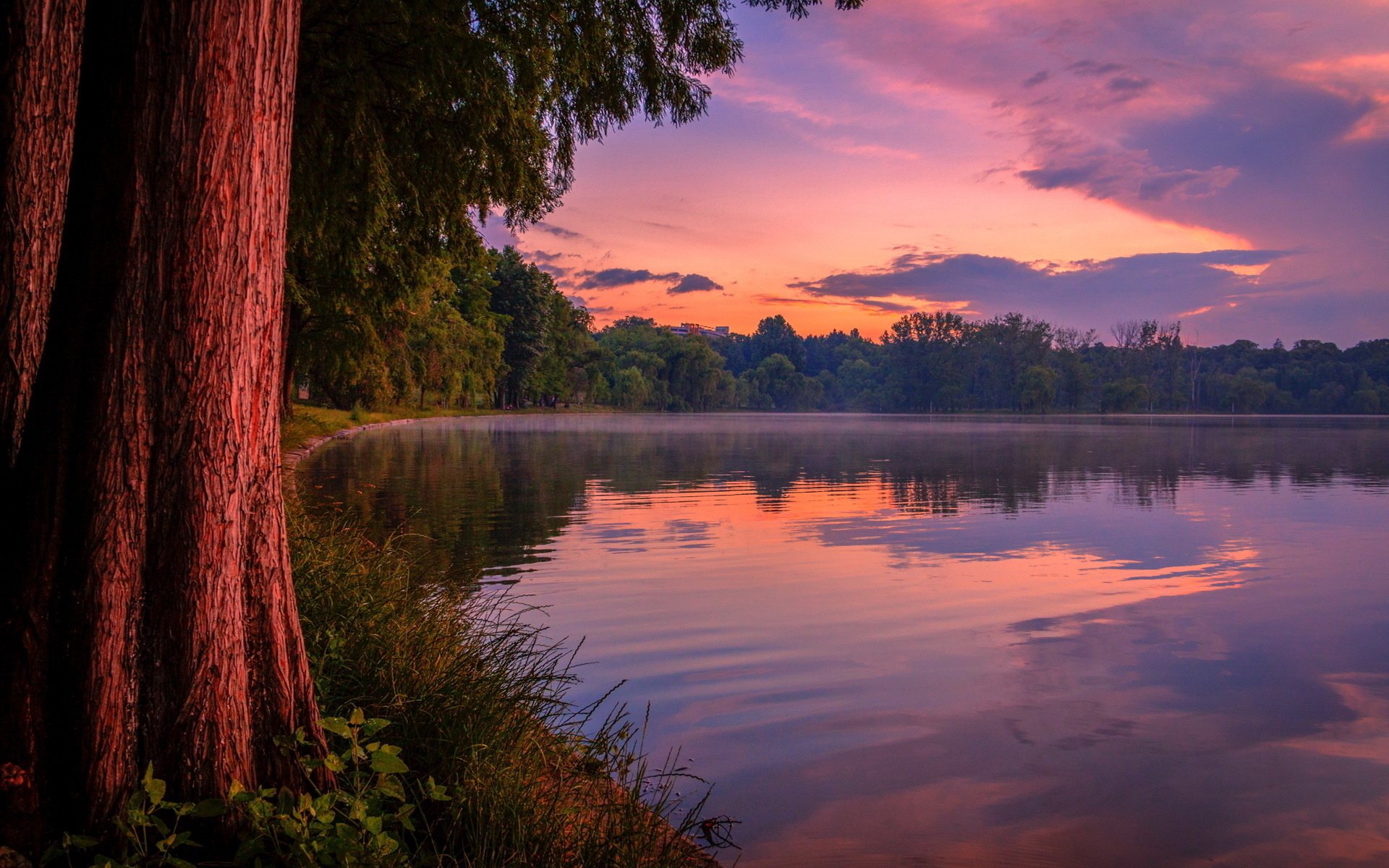 Serene Sunset Reflections: HD Nature Lake Wallpaper | 1920x1200 ...