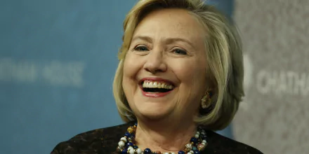 HD desktop wallpaper of Hillary Rodham Clinton smiling.