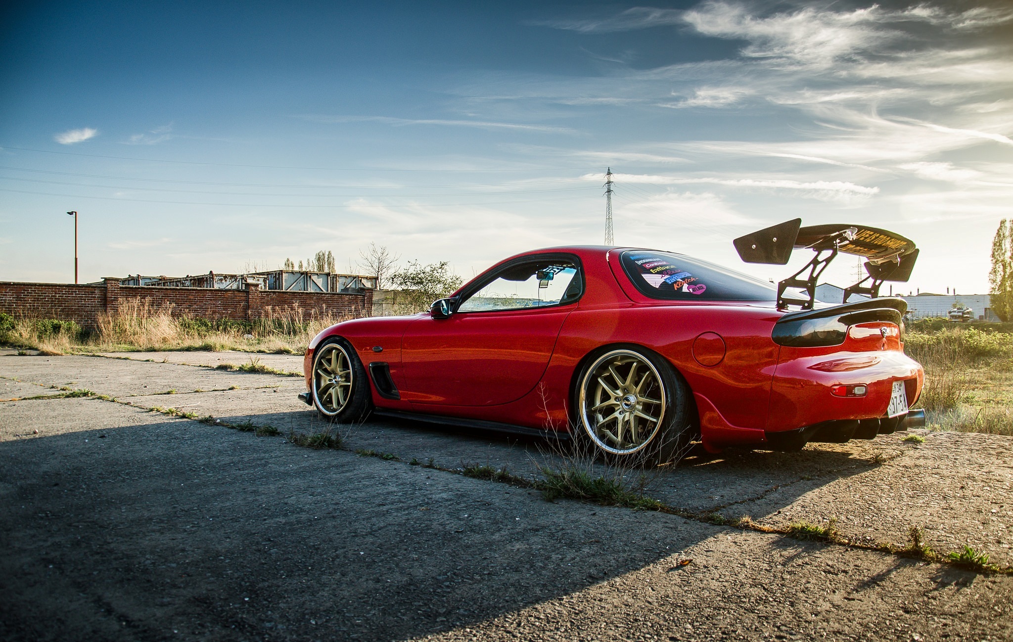 Orange Mazda RX-7 Wallpaper Gif