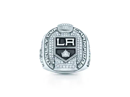 Los Angeles Kings championship ring featured prominently as an HD desktop wallpaper background.