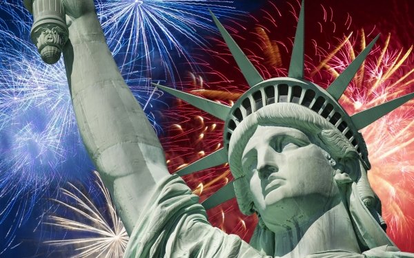 Vacances Jour de l'Indépendance (États-Unis) Feu d'artifice Statue de la Liberté Patriotic Fond d'écran HD | Image