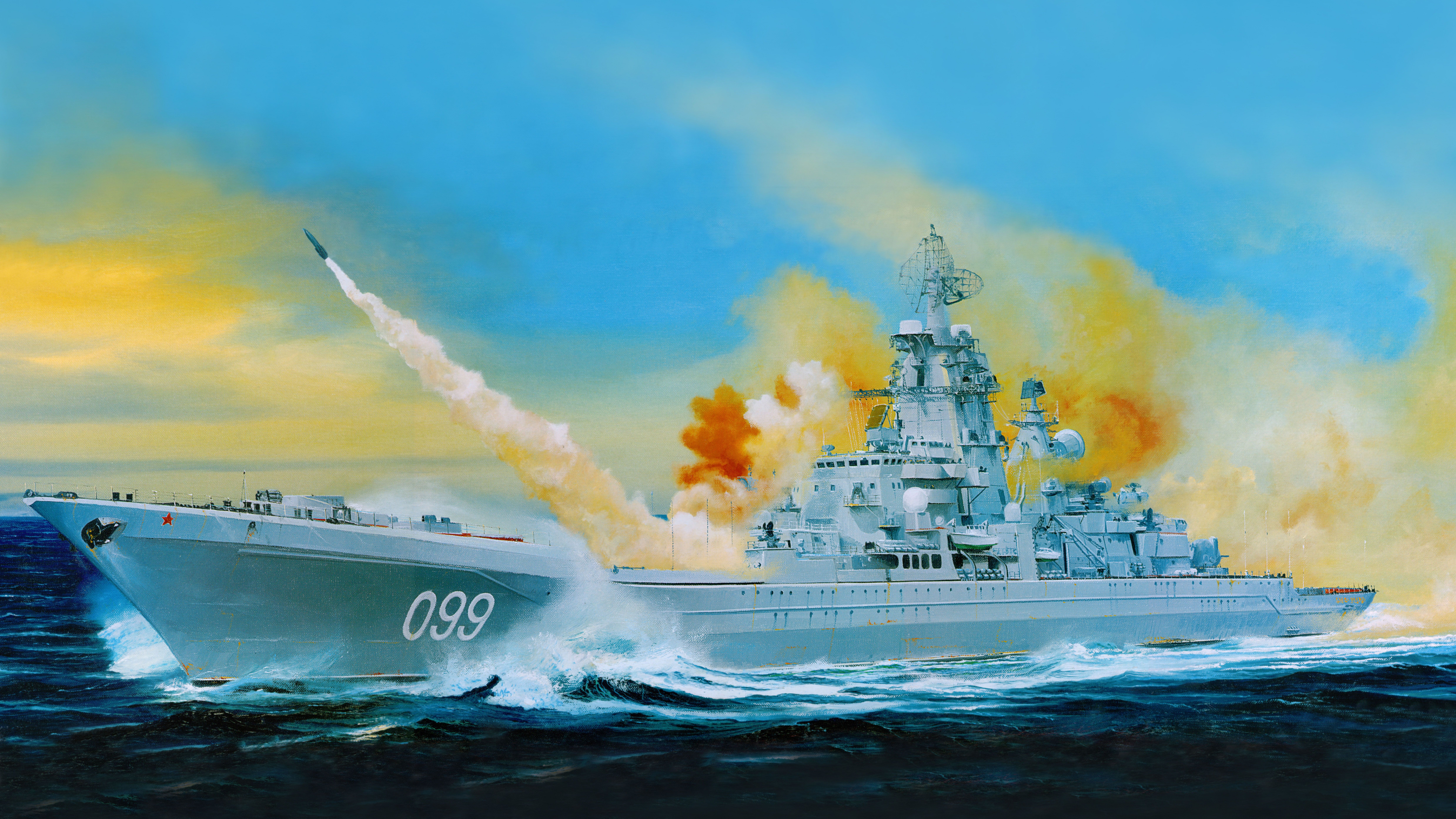 Military Russian battlecruiser Pyotr Velikiy HD Wallpaper | Background Image