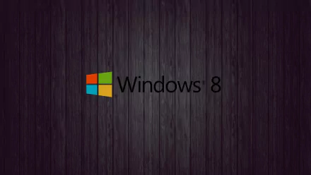 HD desktop wallpaper featuring the Windows 8 logo on a dark wooden textured background, representing system technology and the Windows operating system.