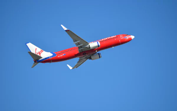  VH-VUX Boeing 737-8FE Virgin Blue Over Sydney Airport