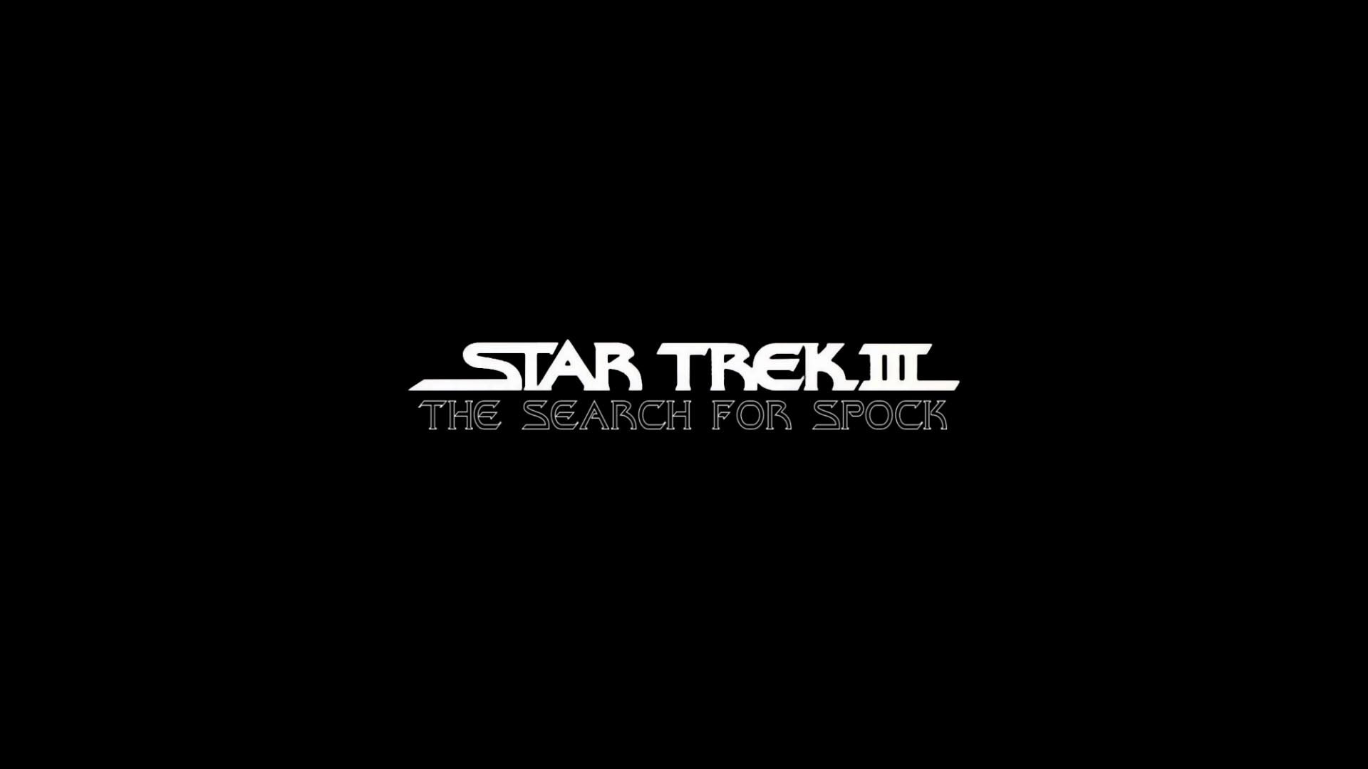 HD PC desktop wallpaper featuring the movie title Star Trek III: The Search for Spock on a black background, highlighting its iconic logo and design.