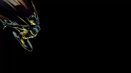 A dynamic HD wallpaper featuring Batgirl in action, surrounded by a sleek black background. This vibrant comic-inspired design adds an adventurous touch to any desktop.