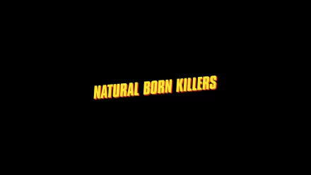 HD PC desktop wallpaper and background: bold yellow NATURAL BORN KILLERS movie title centered on a solid black screen.