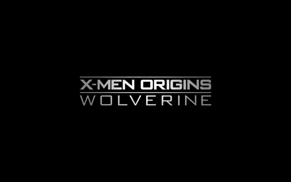 HD desktop wallpaper featuring the logo for the movie X-Men Origins: Wolverine on a black background.