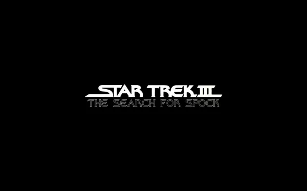 HD PC desktop wallpaper featuring the movie title Star Trek III: The Search for Spock on a black background, highlighting its iconic logo and design.