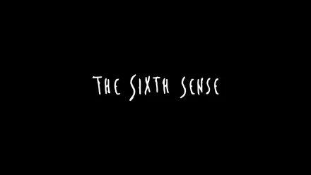 HD PC desktop wallpaper: black background with white handwritten film title The Sixth Sense.