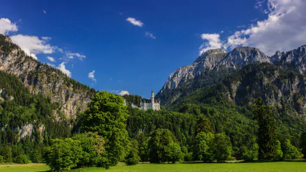 Bavaria Germany mountain man made Neuschwanstein Castle HD Desktop Wallpaper | Background Image