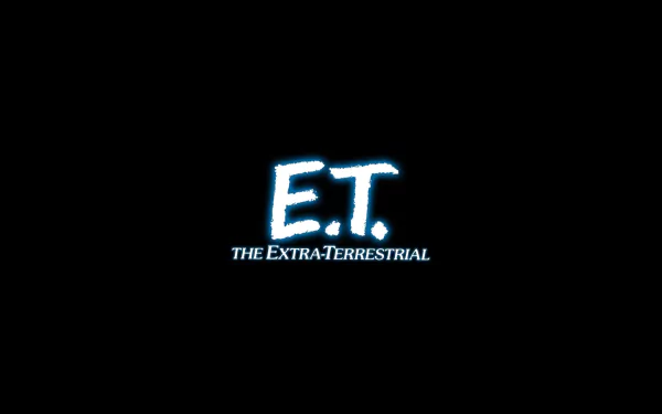 HD desktop wallpaper and background featuring the glowing title text E.T. The Extra-Terrestrial against a black backdrop.