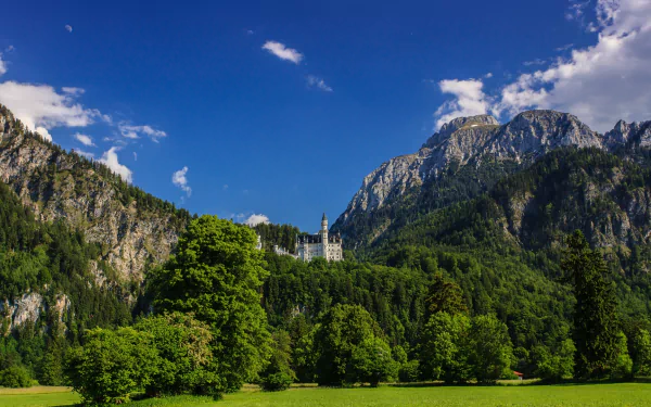 Bavaria Germany mountain man made Neuschwanstein Castle HD Desktop Wallpaper | Background Image