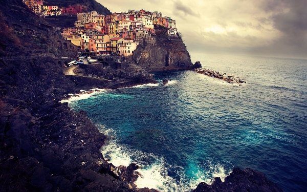 Man Made Manarola Towns Italy Cinque Terre Liguria HD Wallpaper | Background Image