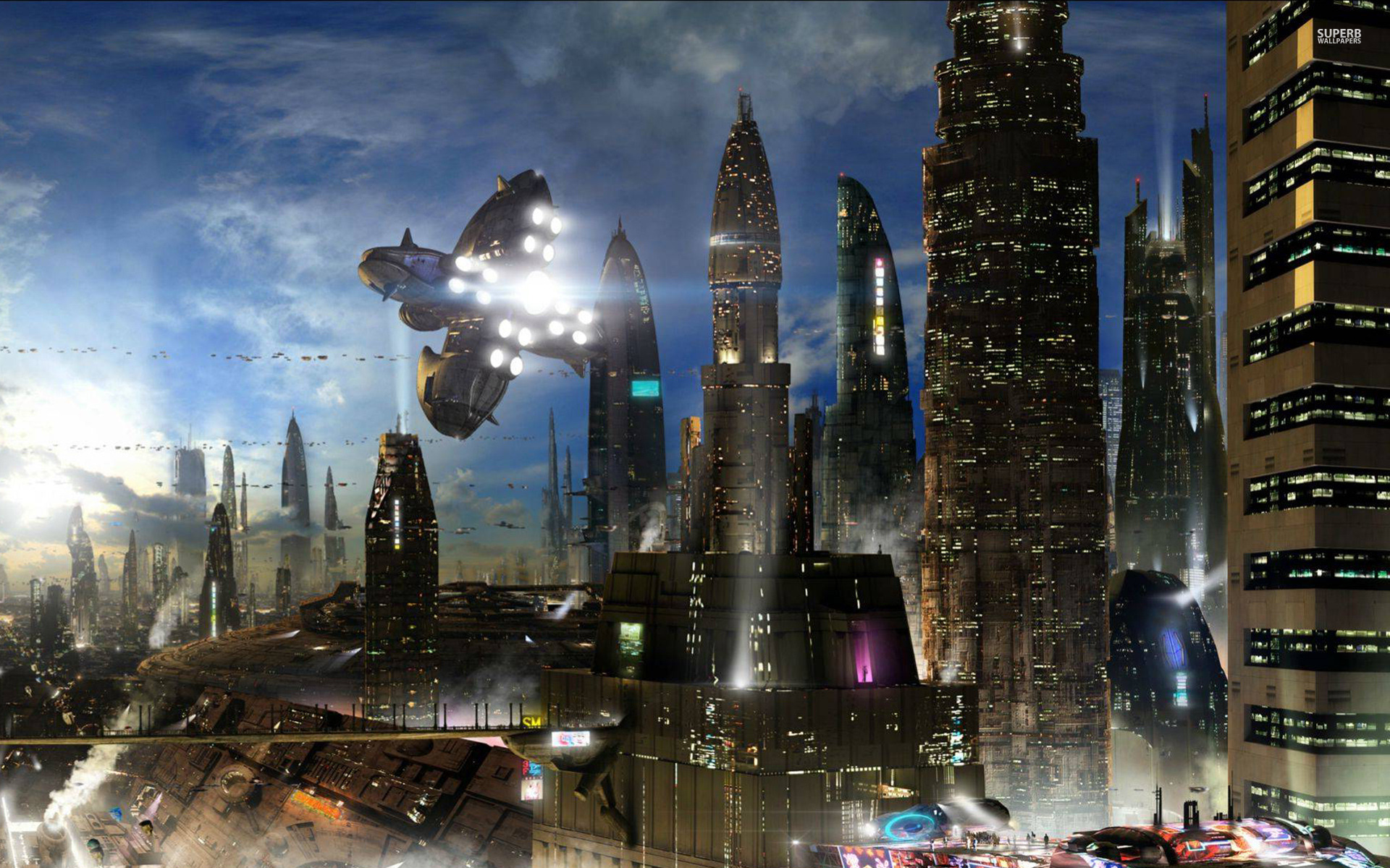 Download Sci Fi City Sci Fi City HD Wallpaper