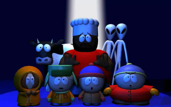 Chef (South Park) Kyle Broflovski cow alien Stan Marsh Kenny McCormick Eric Cartman TV Show South Park HD Desktop Wallpaper | Background Image