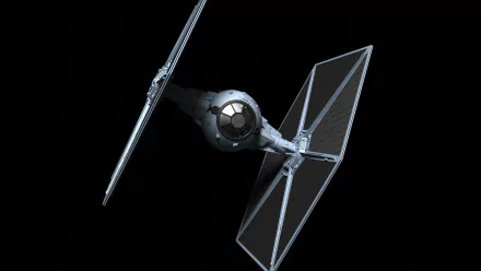 HD PC desktop wallpaper featuring a detailed Star Wars: TIE Fighter from the video game, set against a black space background.
