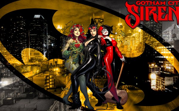 Comics Gotham City Sirens Poison Ivy Catwoman Harley Quinn HD Wallpaper | Background Image