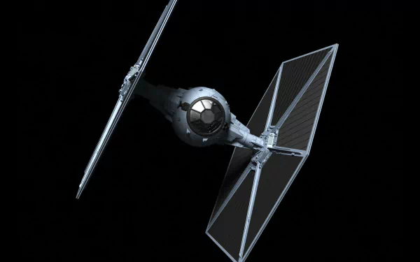 HD PC desktop wallpaper featuring a detailed Star Wars: TIE Fighter from the video game, set against a black space background.