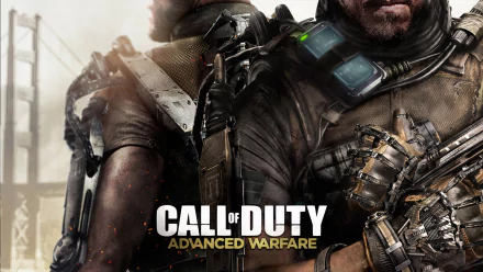 High-definition wallpaper featuring characters from the video game Call of Duty: Advanced Warfare, showcasing their detailed armor and intense, dynamic poses.