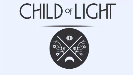 HD PC desktop wallpaper featuring the logo and emblem of the video game Child of Light against a light background.