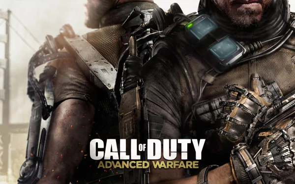 High-definition wallpaper featuring characters from the video game Call of Duty: Advanced Warfare, showcasing their detailed armor and intense, dynamic poses.