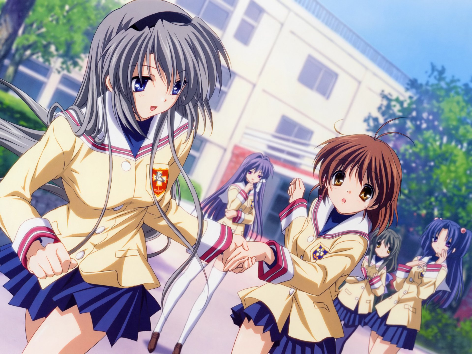 Download Kotomi Ichinose Fuuko Ibuki Tomoyo Sakagami Nagisa Furukawa Kyou Fujibayashi Anime Clannad 4k Ultra HD Wallpaper