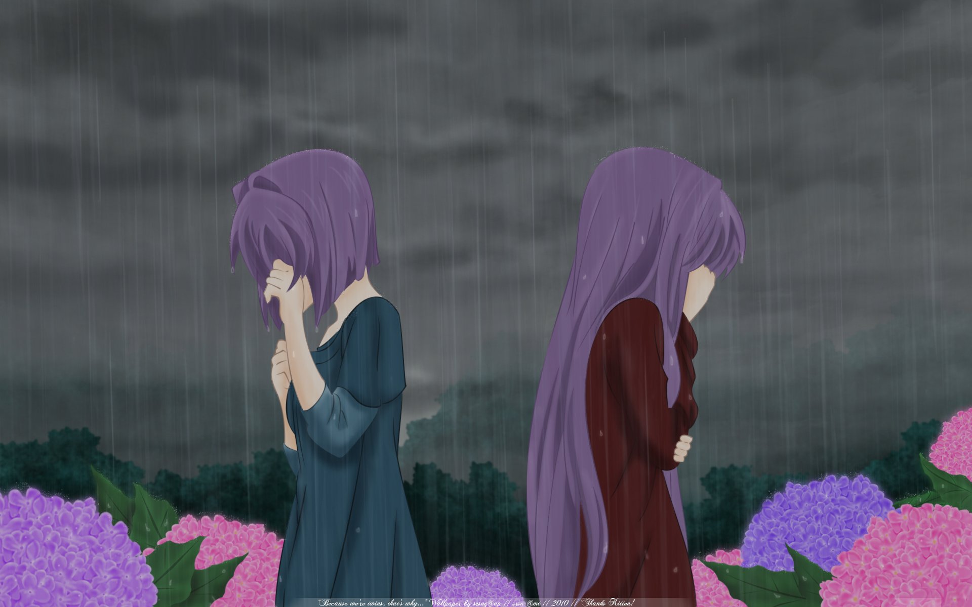 Аниме с фиолетовыми волосами плачут