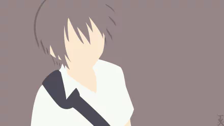 A stylish HD wallpaper featuring Ayumu Aikawa from the anime Is This a Zombie, showcasing minimalist design with muted colors and a focus on the character's silhouette.