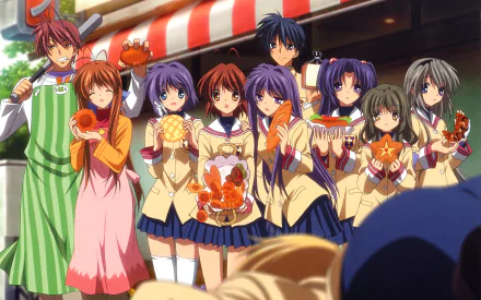 Akio Furukawa Sanae Furukawa Nagisa Furukawa Ryou Fujibayashi Kyou Fujibayashi Tomoya Okazaki Kotomi Ichinose Tomoyo Sakagami Fuuko Ibuki Anime Clannad HD Desktop Wallpaper | Background Image